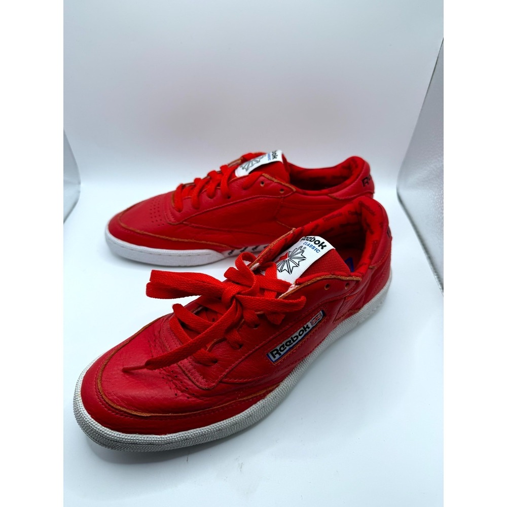 Reebok Club C 85 SO BS5212 Mens 8 Sneaker Primal Red White Black Leather Shoes